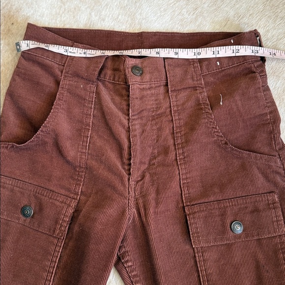 RARE Vintage Levi Brown Corduroy Pants kickflare Big E white tab - Picture 12 of 16